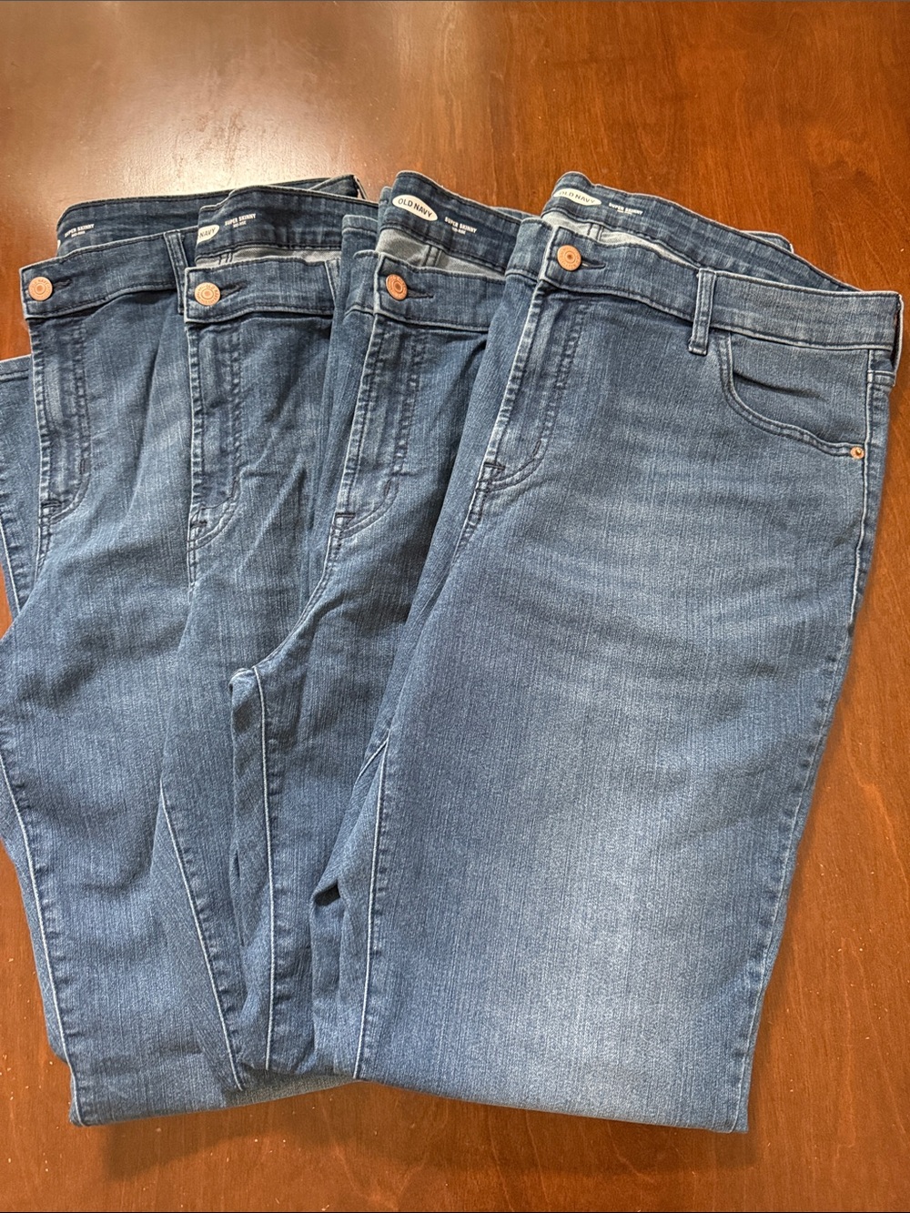 Lot of Four Pairs of Old Navy Super Skinny Mid-Rise Jeans